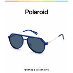 Солнцезащитные очки Polaroid Polaroid PLD 6156/CS 010 C3 PLD 6156/CS 010 C3, серебряный, серый