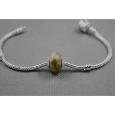 Шарм Handinsilver ( Посеребриручку ) Подвеска-шарм стеклянный "Калейдоскоп" граненый, стекло, бежевый