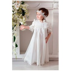 Крестильное платье Makkaroni Kids, размер 3-6, белый