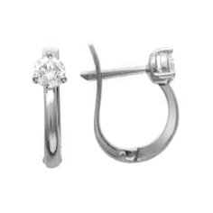 Серьги Эстет, серебро, 925 проба, родирование, фианит, бесцветный