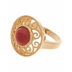 Кольцо помолвочное Lotus Jewelry, агат, размер 20, бордовый