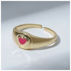 Кольцо Queen Fair, безразмерное, розовый, золотой