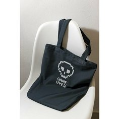 Сумка шоппер лось.com, серый, голубой