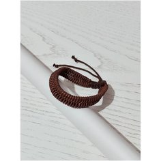 Плетеный браслет, размер one size, коричневый