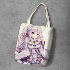 Сумка шоппер Anime Dakimakura, фактура рельефная, мультиколор