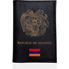Обложка для паспорта , черный, золотой