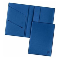 Обложка для паспорта Flexpocket из экокожи с отделениями для документов (права, полис, пластиковые карты) KOP-01, синий