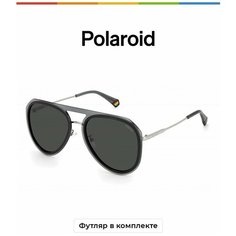 Солнцезащитные очки Polaroid Polaroid PLD 6151/G/S KB7 M9 PLD 6151/G/S KB7 M9, серый, серебряный