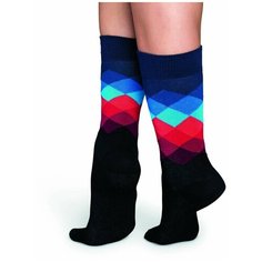 Носки Happy Socks, размер 25, черный, синий, мультиколор