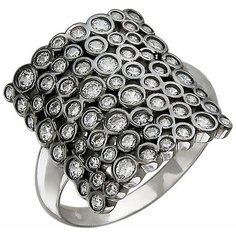Кольцо Эстет, серебро, 925 проба, чернение, размер 17.5, серебристый