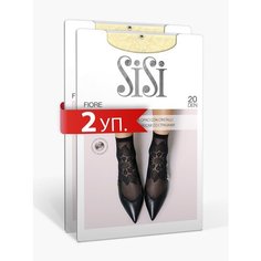 Носки Sisi, 20 den, 2 пары, размер 0 ( one size), экрю
