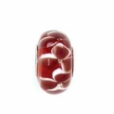 Шарм Handinsilver ( Посеребриручку ) Подвеска-шарм из муранского стекла Lampwork красный (1шт), муранское стекло, красный