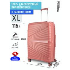 Чемодан , 125 л, размер XL, розовый