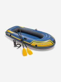 Лодка надувная Intex 68367 Challenger 2 Set, 2-местная, насос, весла, до 200 кг, Синий