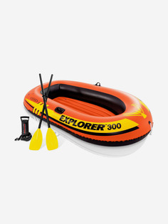 Лодка надувная Intex 58332 EXPLORER 300 SET, 3-мест.+ ручной насос, пластиковые весла, Оранжевый