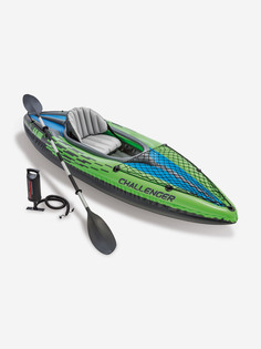 Лодка надувная Intex 68305 Challenger K1 Kayak, 1-местная, насос, весла, до 100 кг, Зеленый