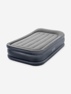 Кровать надувная 64132 DELUXE PILLOW REST RAISED BED, Twin, 99х191х42 см, с насосом 220В, Серый Intex