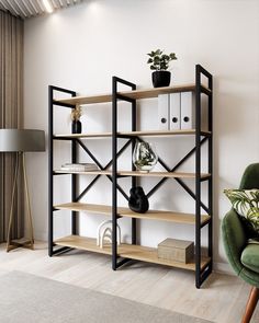 Стеллаж A1 HOME Bruno Double 5 полок 150х134х34 Дуб Небраска
