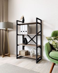 Стеллаж A1 HOME Bruno 4 полки 117х68х34 Дуб Давос