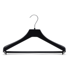 R39 Вешалка пластиковая многофункциональная L-39см, H-3,5см, с перекладиной, черный 5 шт Art Pac