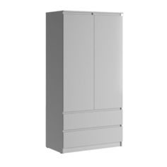 Шкаф Челси 2х ств с ящиками, белый глянец, 90.2x51.4x180 см No Brand