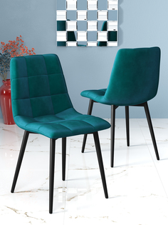 Стул Soft&Chair Чили, черный/океан, 2 шт
