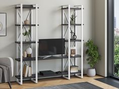 Стеллаж 4 Сезона Айсберг Лофт 160х182-4 белый, северное дерево темное