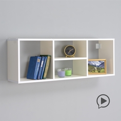 Настенная полка Mobi Ультра 15.66.02 Белый PE шагрень 108x24.4x38 см