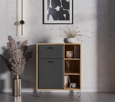 Тумба БРВ МЕБЕЛЬ Grace KOM1D1S (Дуб наварра/Графит) Black Red White