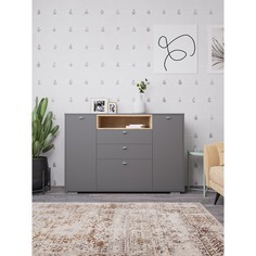 Комод Ланс 1492х432х1005 графит/дуб бунратти No Brand