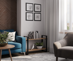 Стеллаж A1 HOME Stefan 2 полки 60х90х31 дуб Веллингтон