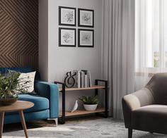 Стеллаж лофт A1 HOME Stefan 2 полки 60х90х31 дуб Сонома