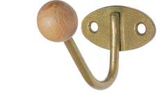 Крючок-вешалка с дерев шариком КВД-1 (зол.металл) Трибатрон