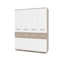 Шкаф 1600 комбинированный Вира-40 Серый дуб/Белый Дай мебель