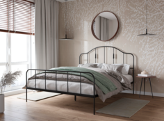 Двуспальная кровать Woodville Милена 160х200 черная