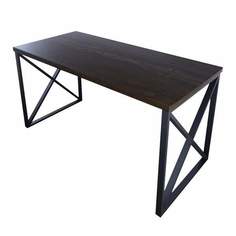 Стол кухонный Solarius Loft с крестообразными ножками 140х60х75, темный дуб, черные ножки