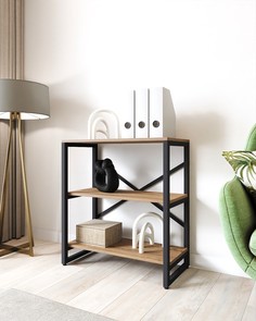Стеллаж A1 HOME Bruno 3 полки 75х68х34 Дуб Веллингтон