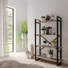 Стеллаж лофт A1 HOME Stefan 4 полки 140х90х31 Дуб Давос