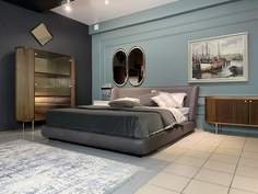 Кровать Юнион Reeves, серый, 210х225х92 см