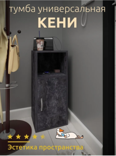 Тумба подвесная Кени, темно-серый 33х29х75 см. No Brand