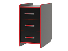 Тумба компьютерная игровая Геймер черный/красный No Brand