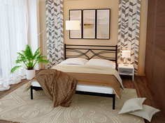 Металлическая полутороспальная кровать Alitte Esmeralda 120х200 см черный