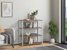 Стеллаж 4 Сезона Айсберг Лофт белый, дуб крафт табак