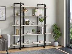 Стеллаж 4 Сезона Айсберг Лофт Теон черный, дуб крафт белый