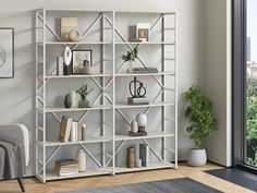 Стеллаж 4 Сезона Айсберг Лофт белый, дуб крафт белый