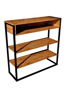 Обувница / Консоль для прихожей в стиле Лофт "Chicago lite" 90x30x90 см. Чёрный Woodsteel