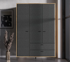 Шкаф БРВ МЕБЕЛЬ Grace SZF3D2S (Дуб наварра/Графит) Black Red White