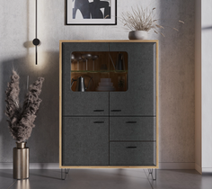 Тумба БРВ МЕБЕЛЬ Grace KOM2W1D2S (Дуб наварра/Графит) Black Red White