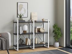 Стеллаж 4 Сезона Айсберг Лофт 120х102-3 белый, северное дерево темное