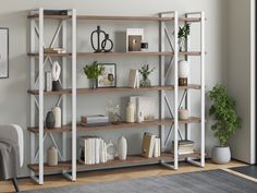 Стеллаж 4 Сезона Айсберг Лофт 200х182-4 v3 белый, дуб крафт табак